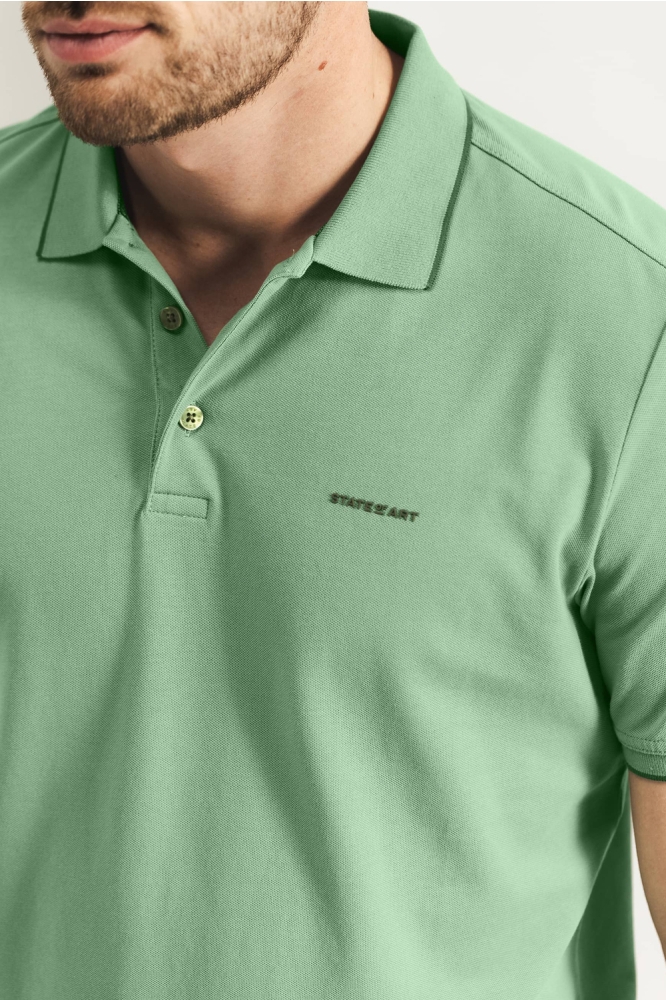 State of Art groene heren polo | Close up