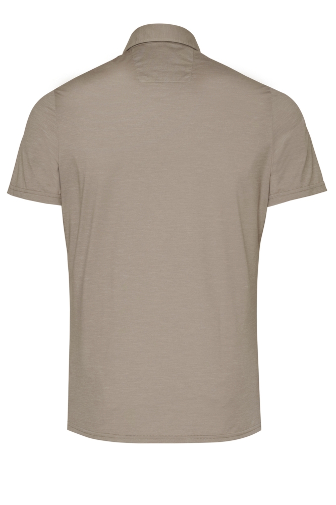 Pure H. Tico taupe heren polo | Achteraanzicht