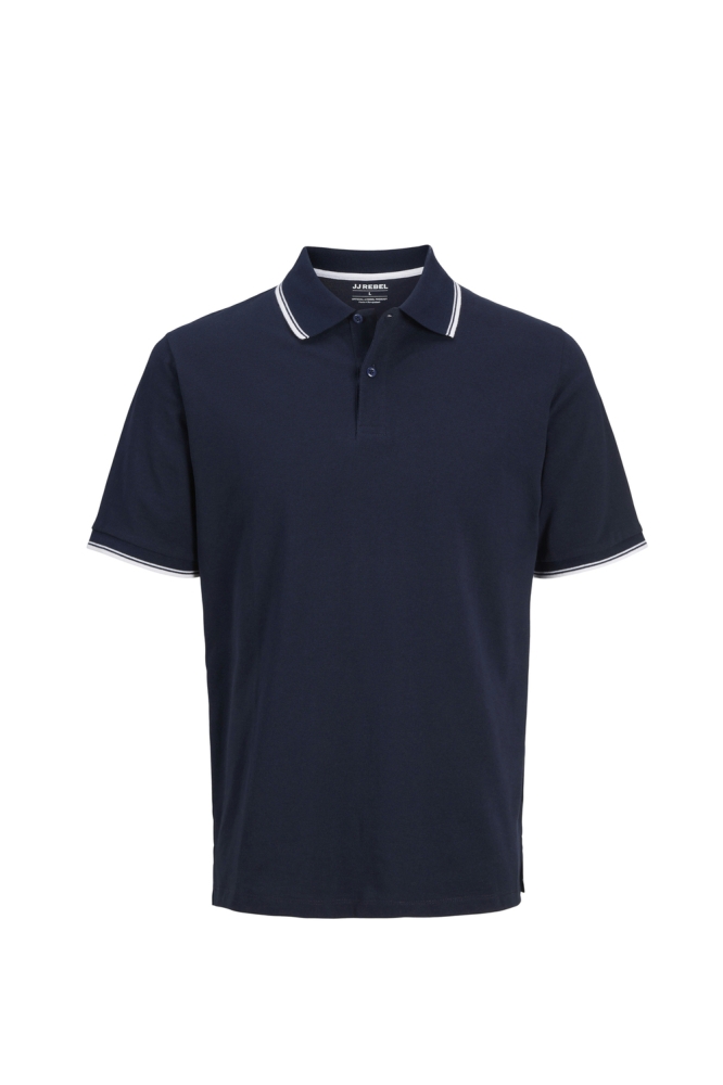 JJ Rebel blauwe heren polo | Vooraanzicht