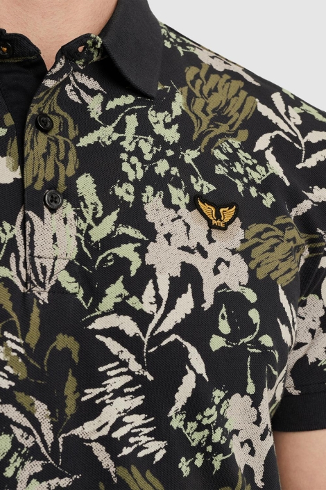 PME legend short sleeve polo printed fine piq