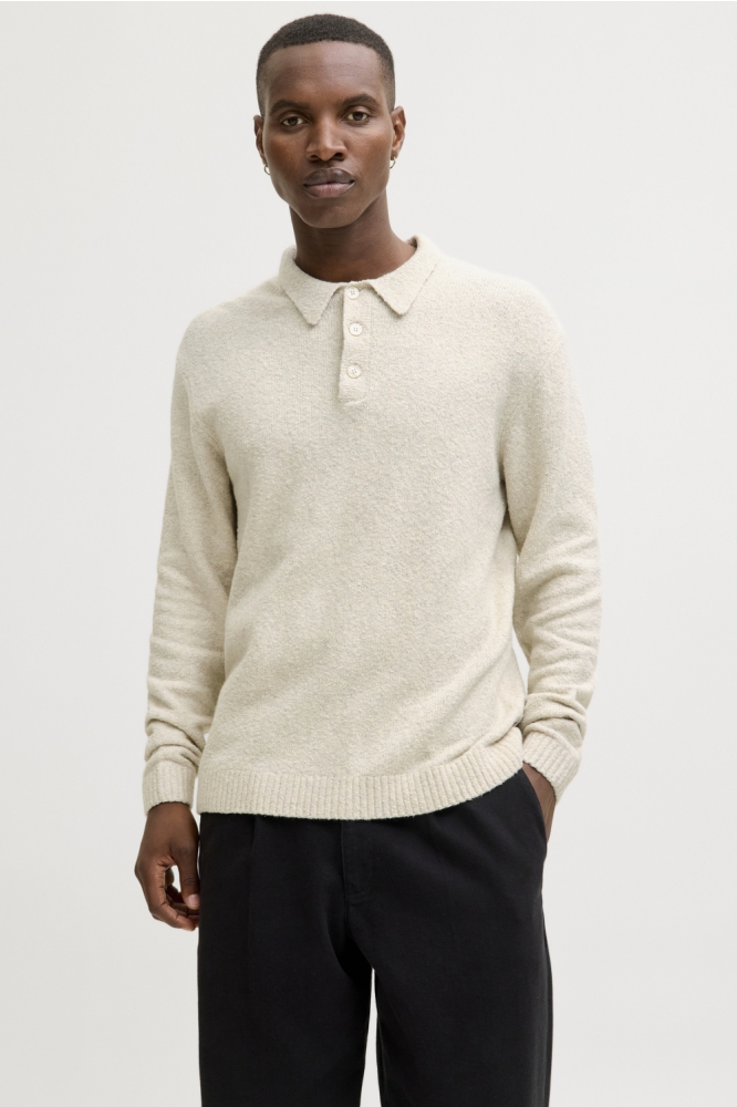 Jack & Jones beige heren trui | Model vooraanzicht