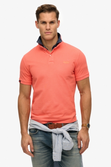 Superdry Polo VINT DESTROY POLO M1110439A HOT CORAL