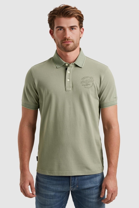PME legend groene heren polo | Model vooraanzicht