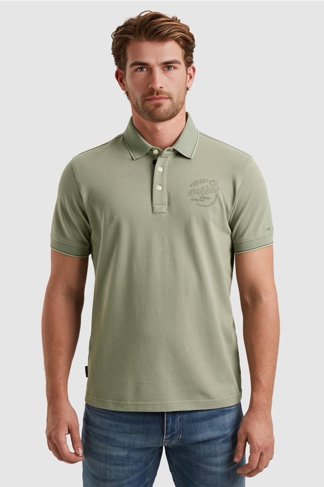 PME legend groene heren polo | Model vooraanzicht