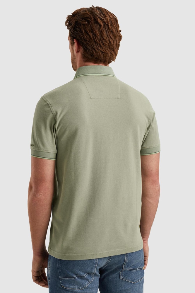 PME legend groene heren polo | Model achteraanzicht