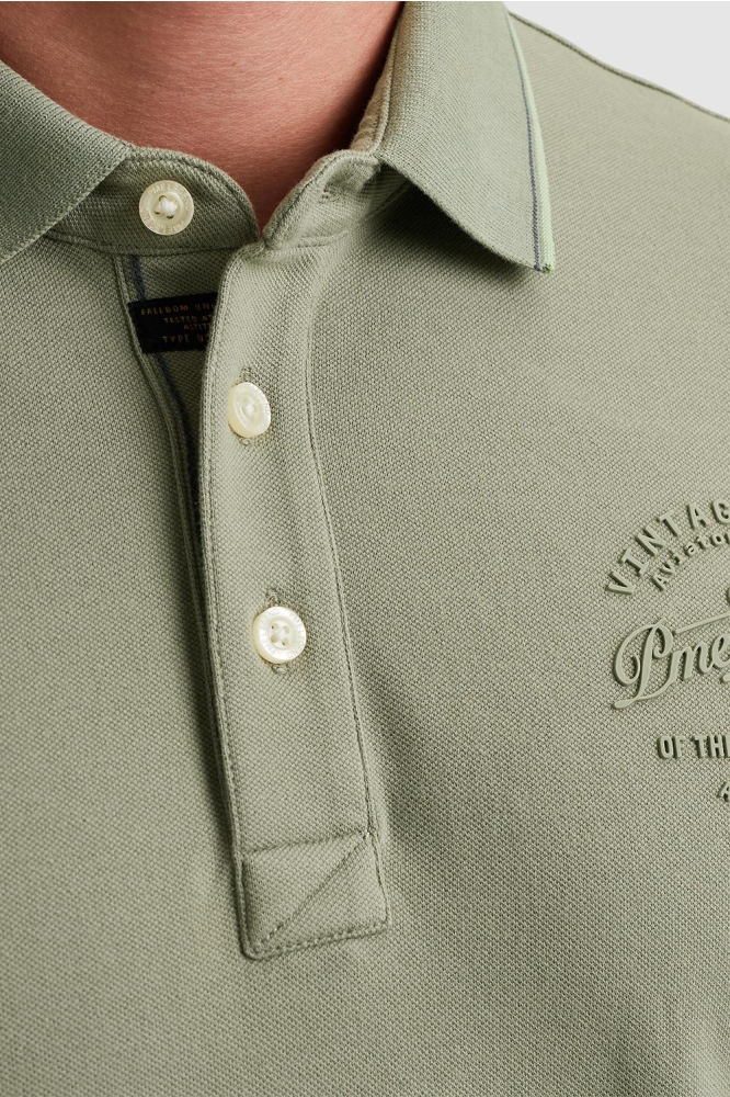PME legend groene heren polo | Close up