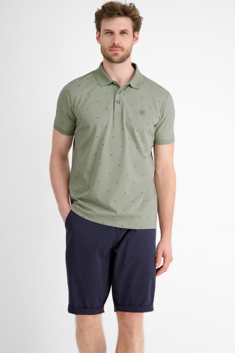 Lerros groene heren polo | Model vooraanzicht