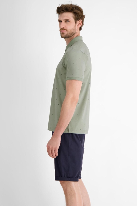 Lerros groene heren polo | Model zijaanzicht