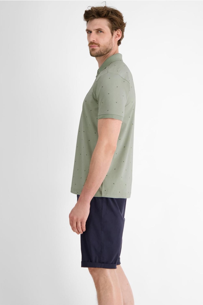 Lerros groene heren polo | Model zijaanzicht