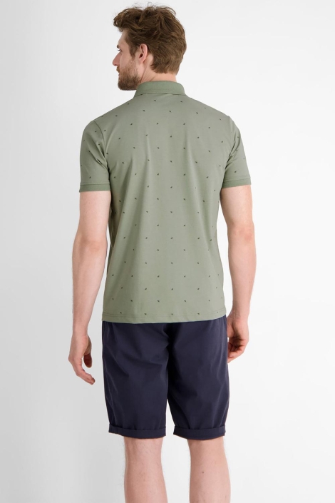 Lerros groene heren polo | Model achteraanzicht