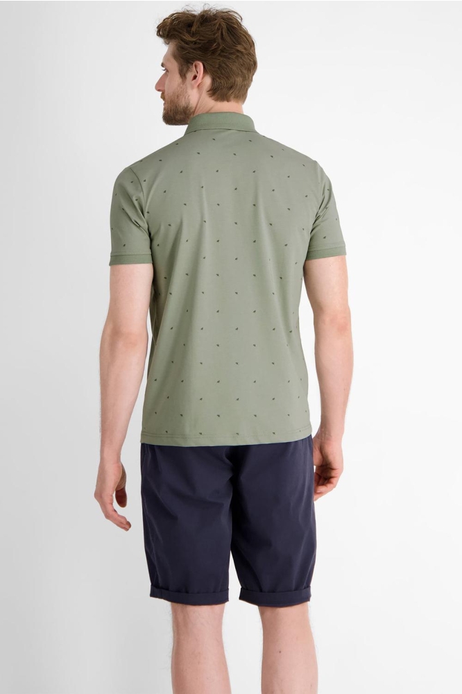 Lerros groene heren polo | Model achteraanzicht