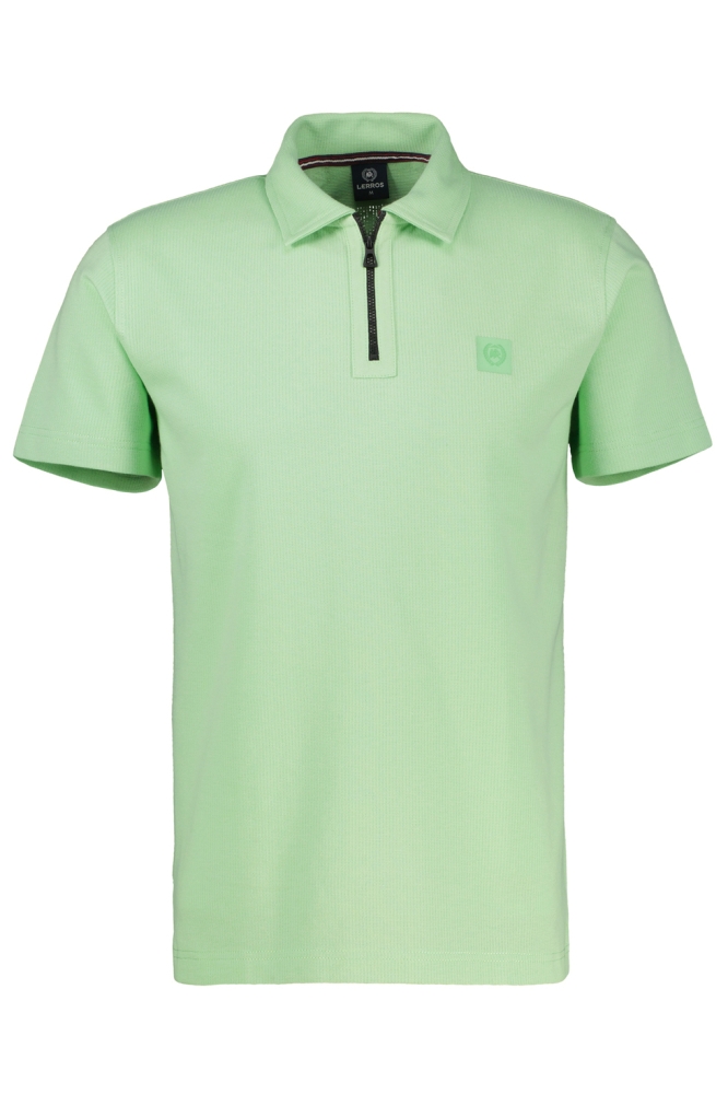 Lerros groene heren polo | Vooraanzicht