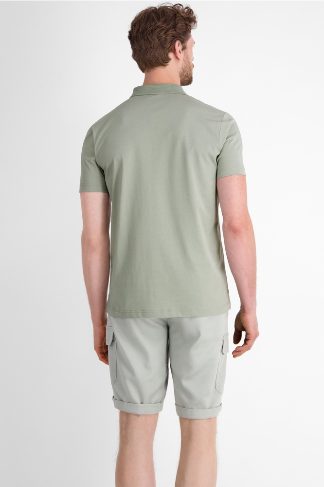 Lerros groene heren polo | Model achteraanzicht