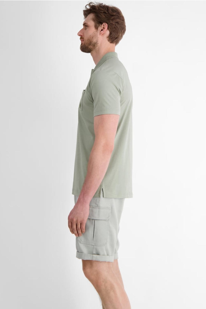 Lerros groene heren polo | Model zijaanzicht
