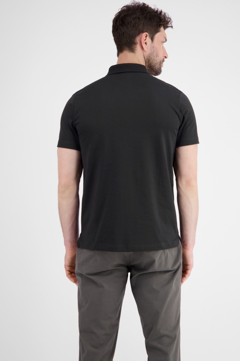Lerros zwarte heren polo | Model achteraanzicht