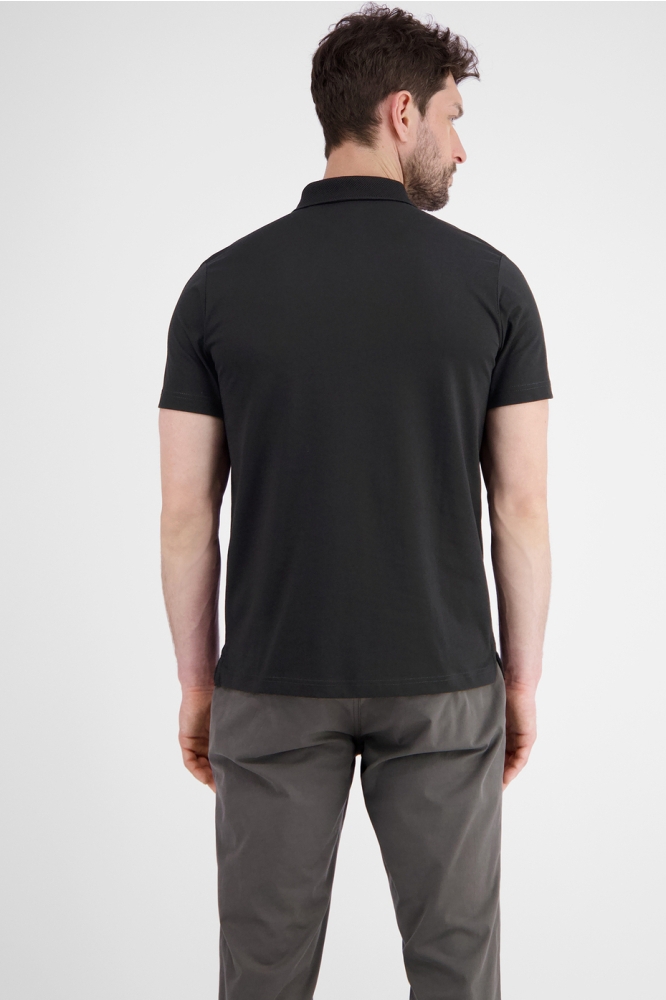 Lerros zwarte heren polo | Model achteraanzicht