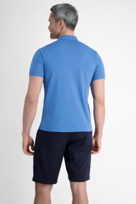 Lerros blauwe heren polo | Model achteraanzicht