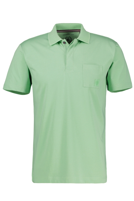 Lerros groene heren polo | Vooraanzicht