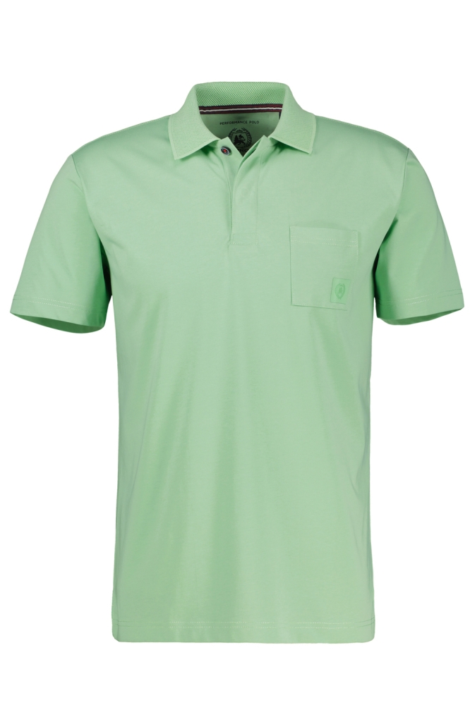 Lerros groene heren polo | Vooraanzicht