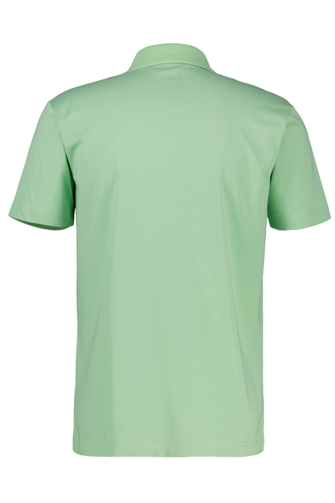 Lerros groene heren polo | Achteraanzicht