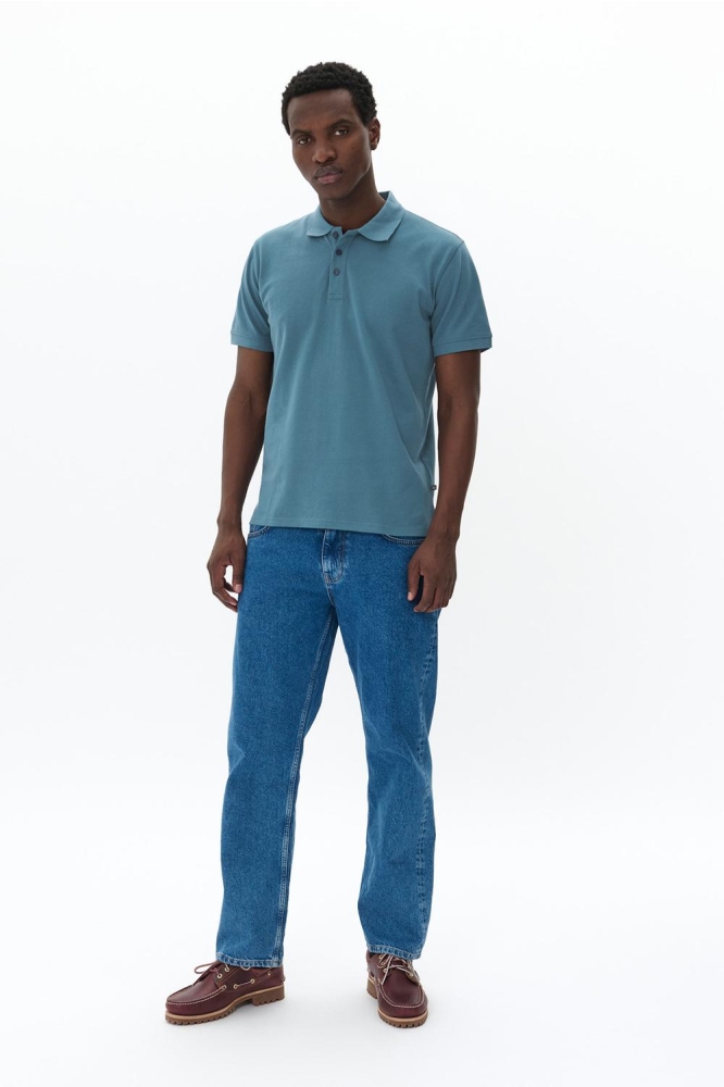 Matinique blauwe heren polo | Model