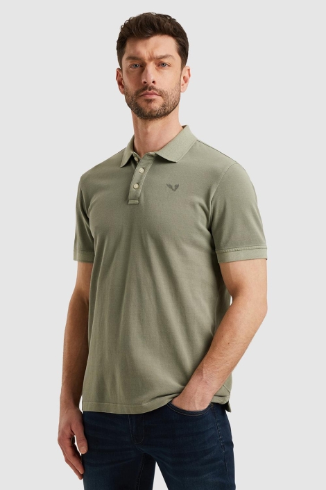 PME legend groene heren polo | Model vooraanzicht