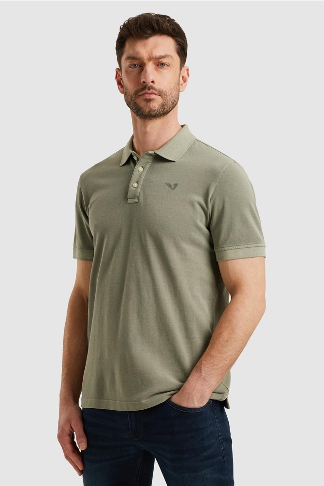 PME legend groene heren polo | Model vooraanzicht