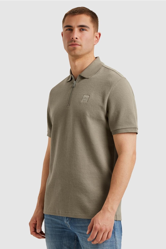 PME legend groene heren polo | Model zijaanzicht