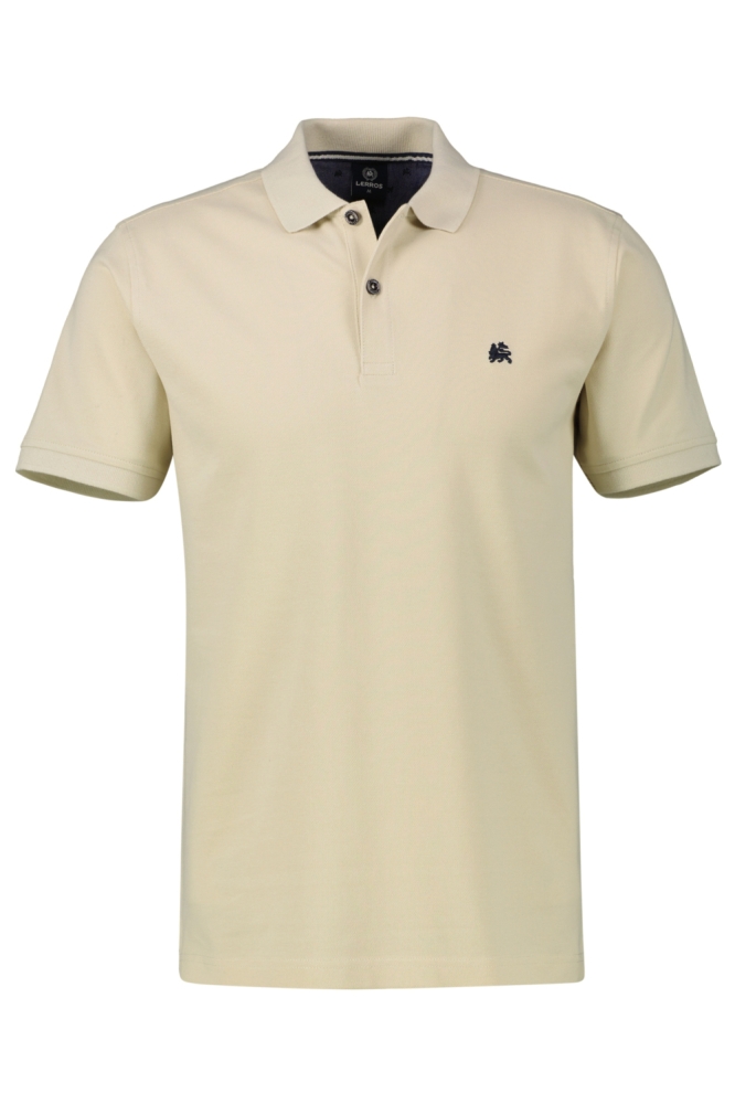 Lerros beige heren polo | Vooraanzicht