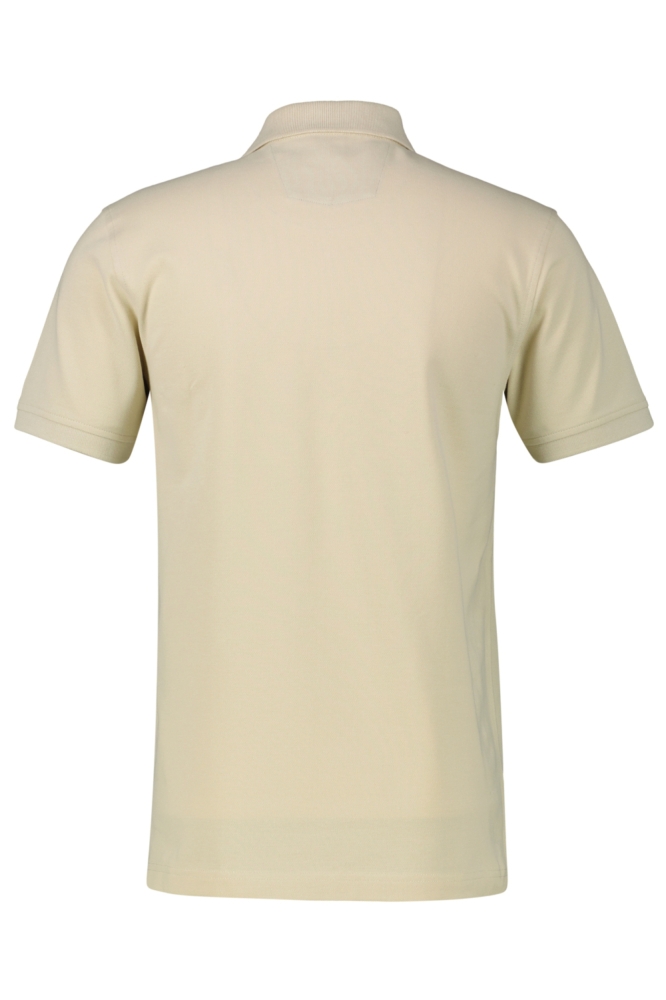 Lerros beige heren polo | Achteraanzicht