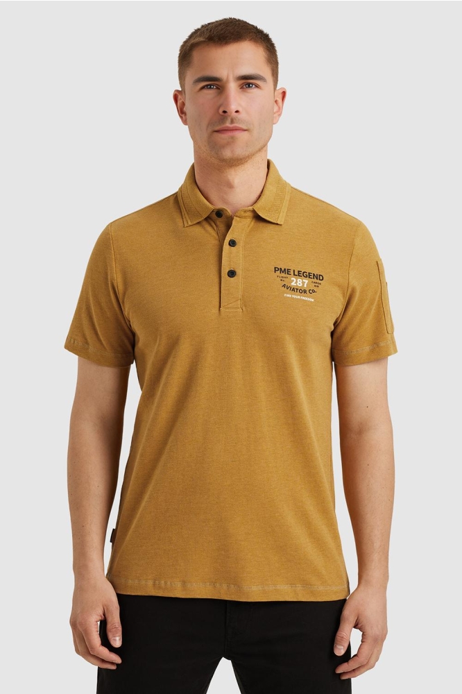 PME legend gele heren polo | Model vooraanzicht