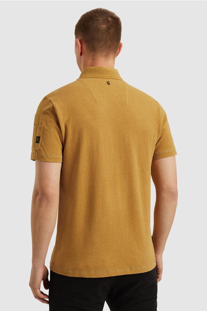 PME legend gele heren polo | Model achteraanzicht