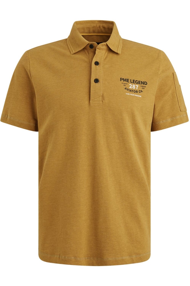 PME legend gele heren polo | Vooraanzicht