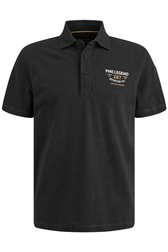 PME legend blauwe heren polo | Vooraanzicht