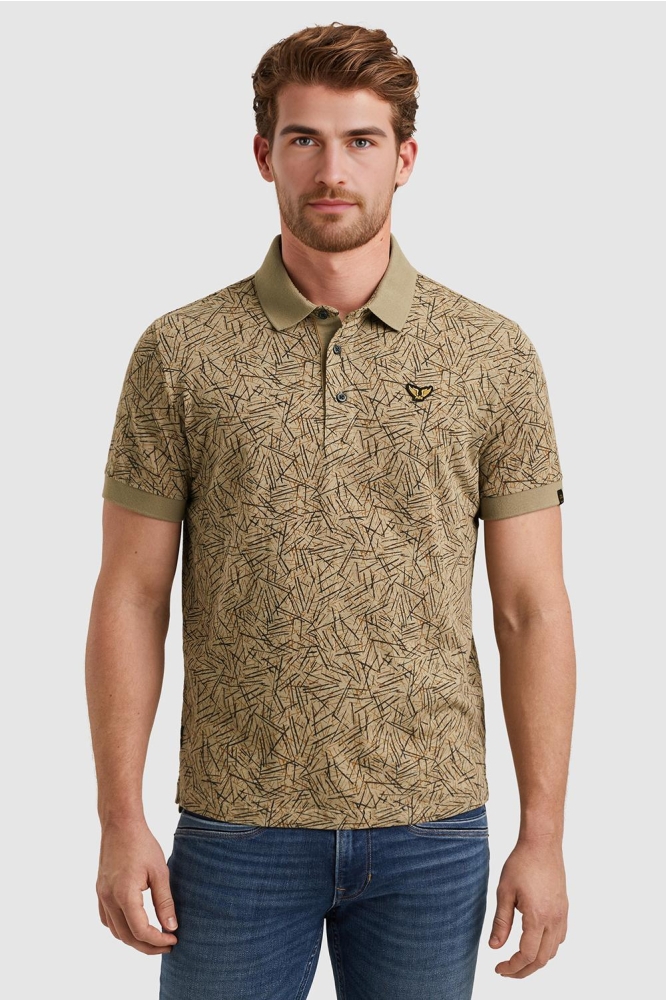 PME legend groene heren polo | Model vooraanzicht