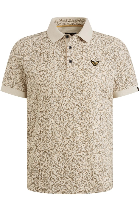 PME legend beige heren polo | Vooraanzicht