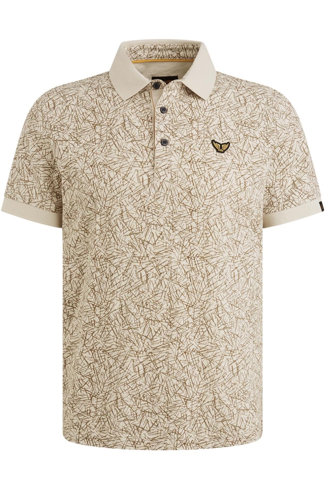 PME legend beige heren polo | Vooraanzicht