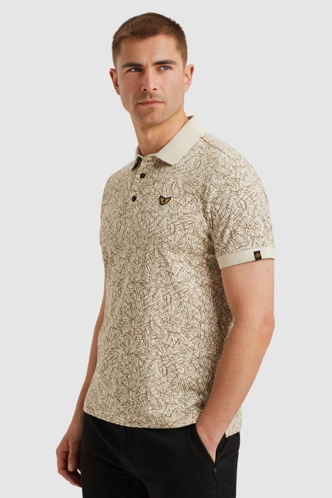 PME legend beige heren polo | Model zijaanzicht
