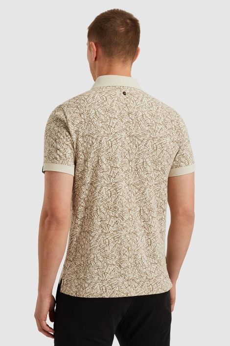 PME legend beige heren polo | Model achteraanzicht
