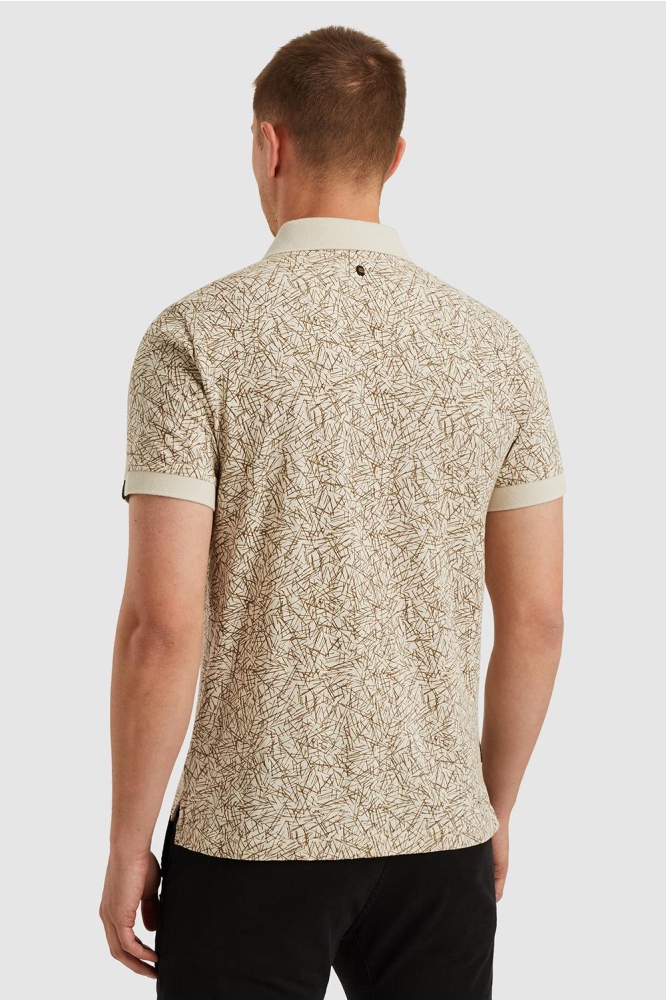 PME legend beige heren polo | Model achteraanzicht