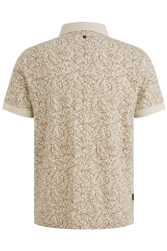 PME legend beige heren polo | Achteraanzicht