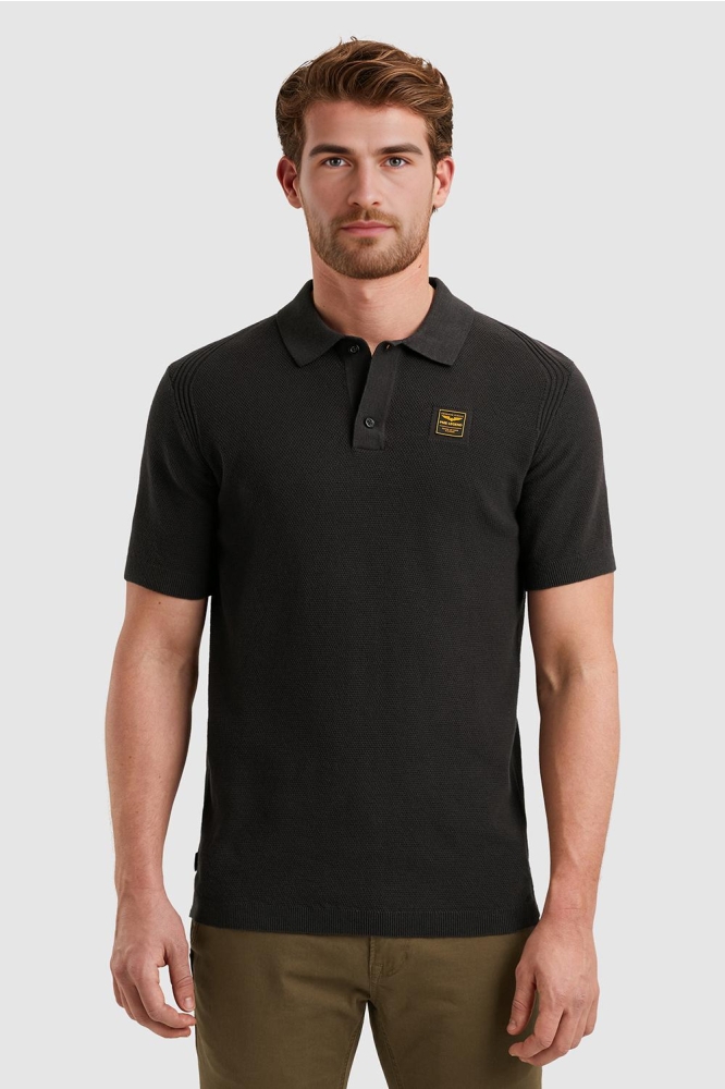 PME legend blauwe heren polo | Model vooraanzicht