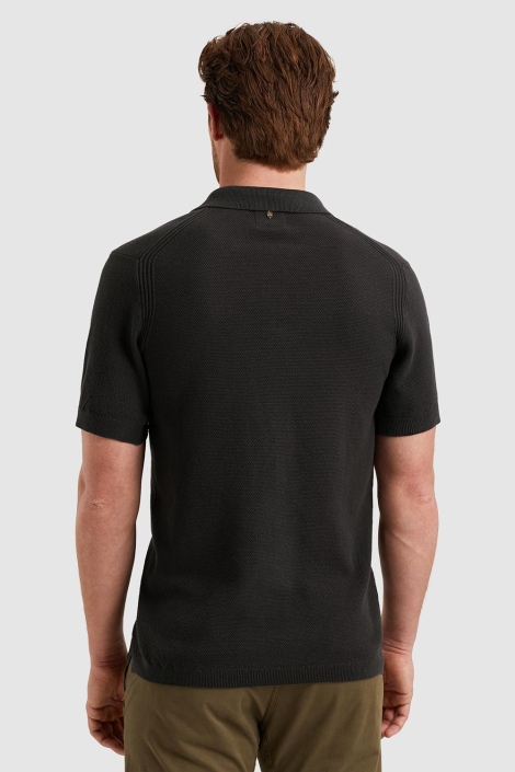 PME legend blauwe heren polo | Model achteraanzicht