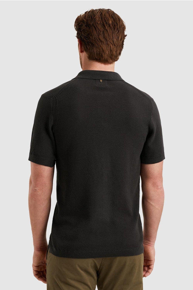 PME legend blauwe heren polo | Model achteraanzicht