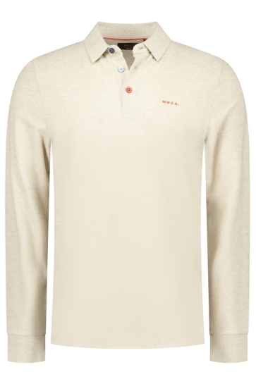NZA Polo POLO LONG SLEEVE 25GN200 1183 Light Clay Melange