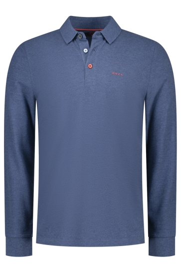 NZA Polo POLO LONG SLEEVE 25GN200 1685 Briliant Blue Melange