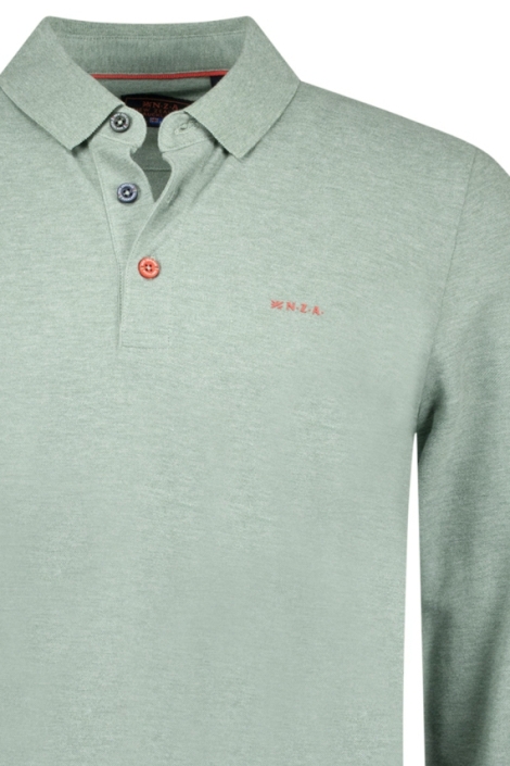 NZA groene heren polo | Close up