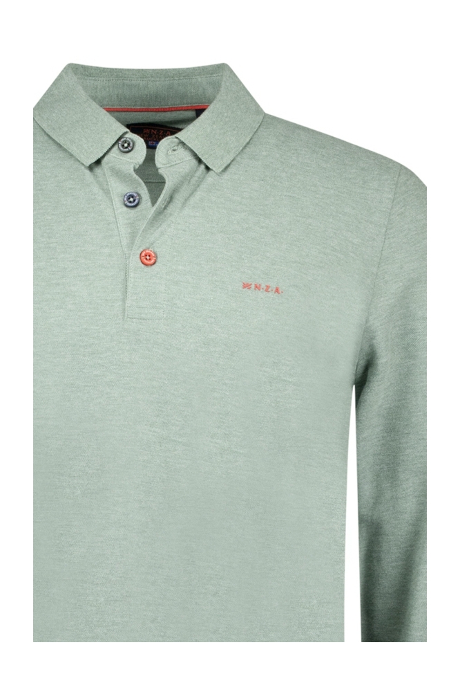 NZA groene heren polo | Close up