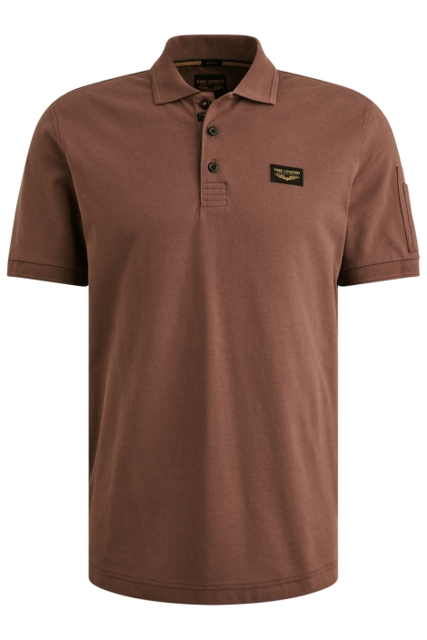 PME legend bruine heren polo | Vooraanzicht