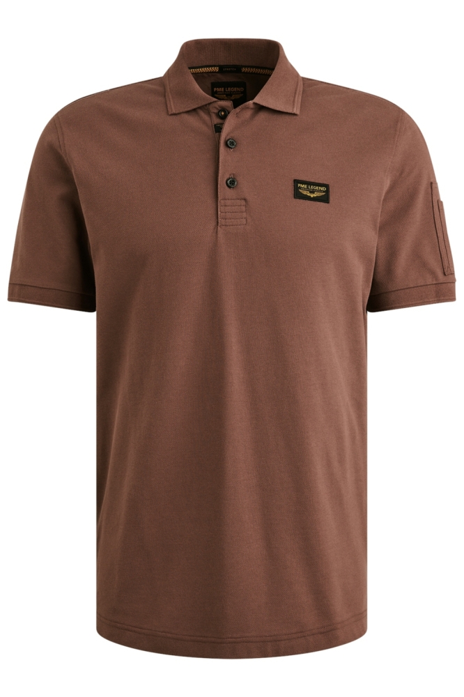 PME legend bruine heren polo | Vooraanzicht